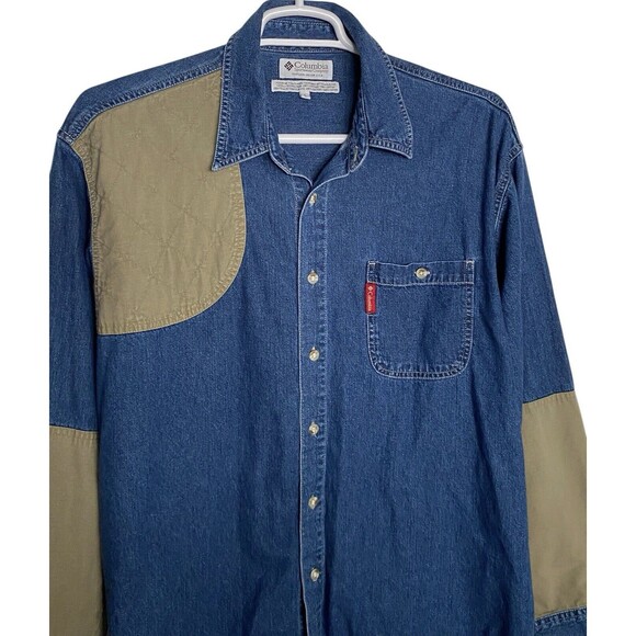 Columbia Denim Shirt Men's Button-Up - Picture 3 of 10